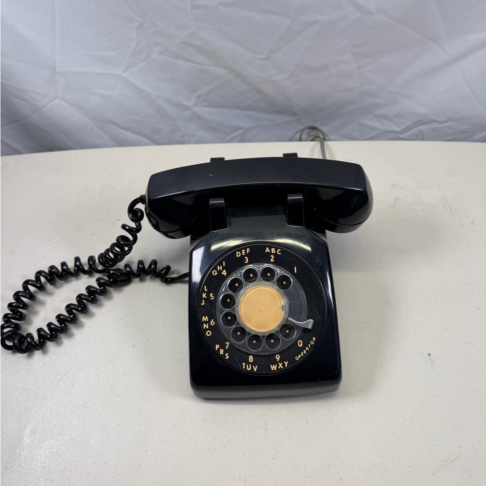 Vtg Black Northern Telecom Rotary Dial Desk Telephone 1981 Canada Untested